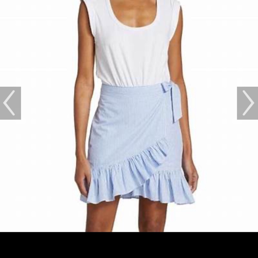 Veronica Beard Light Blue Ruffle Mini Skirt